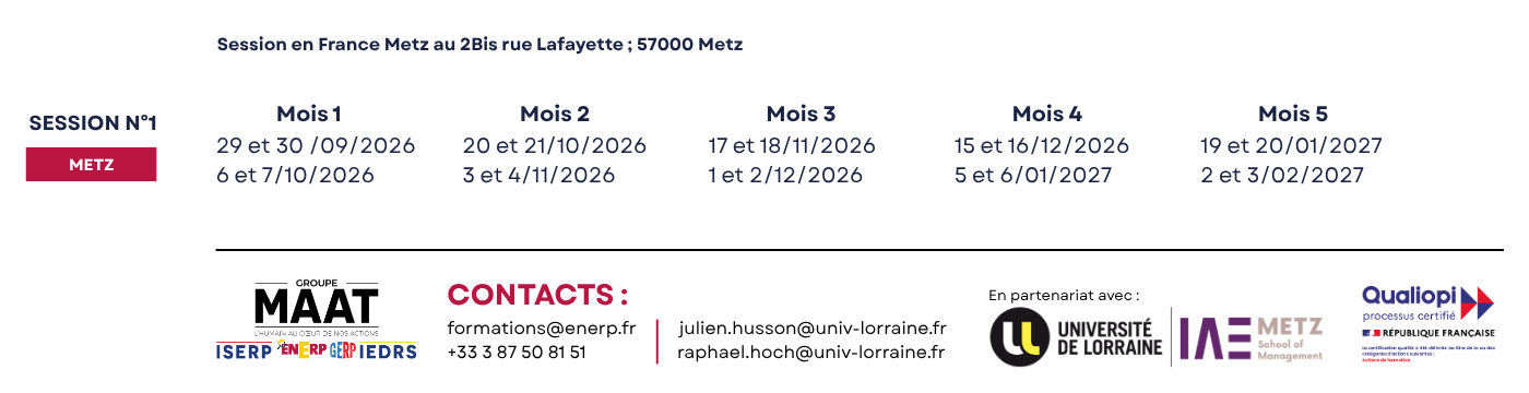 Calendrier site ENERP D.U - R Calendrier formation ENERP 2026/2027